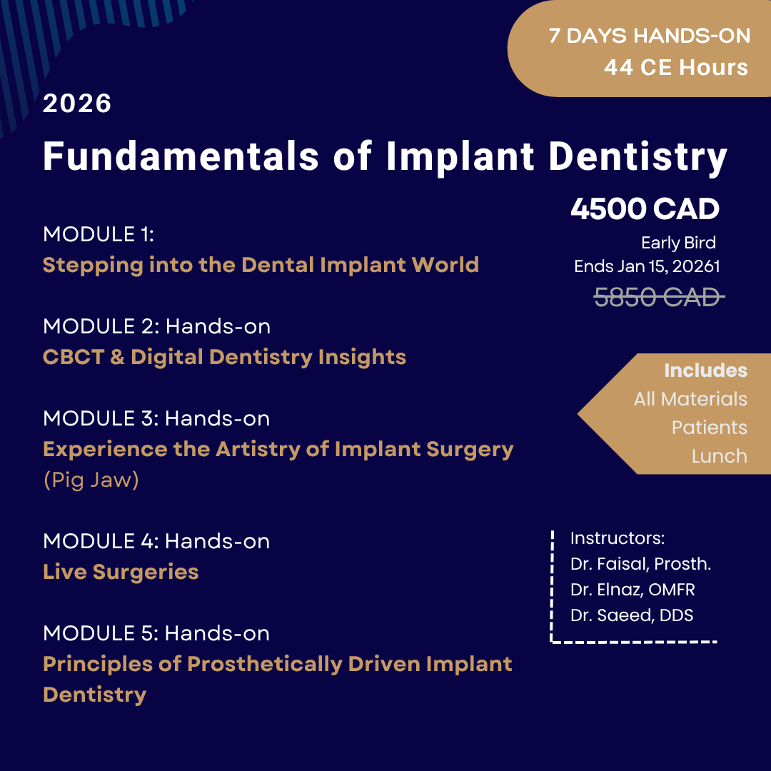 Fundamentals of Implant Dentistry | Modules 1-5 | 7-Days (2026)